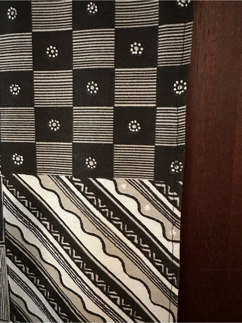 Geometric table runner • black, white, gray